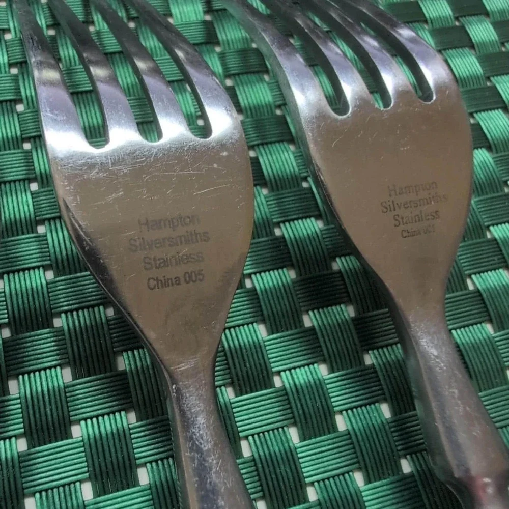 Hampton Silversmiths BISTRO SATIN Dinner Forks Set Lot of 4 Stainless 18/0 Vtg